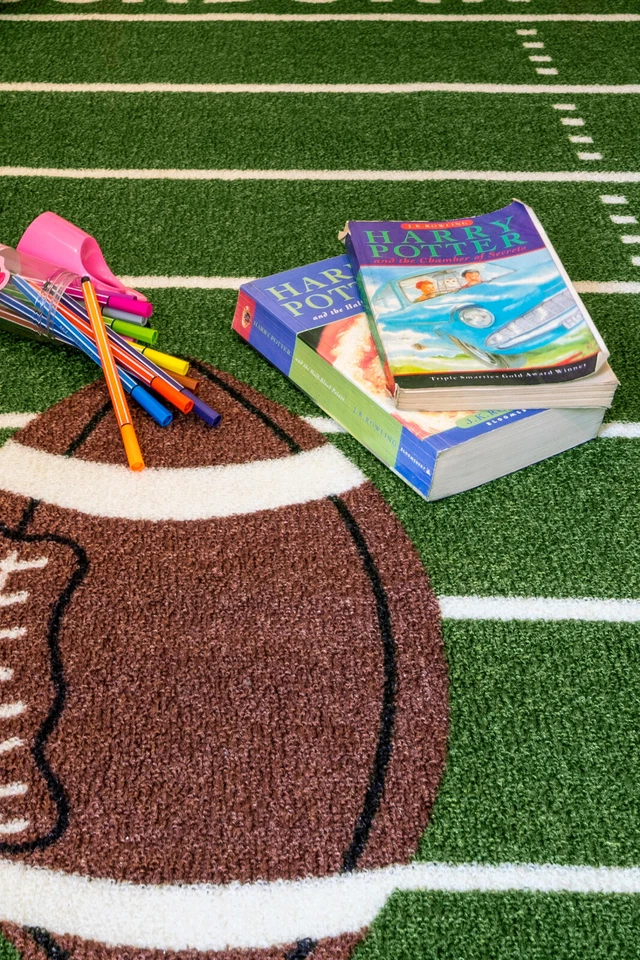 Football Field Ground Kids Play Area Rug Anti Skid Rubber Backing 705 - Image 3 of 4