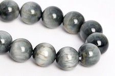 12MM Genuine Natural Gray Chrysoberyl Cat Eye Beads AB Round Loose Beads