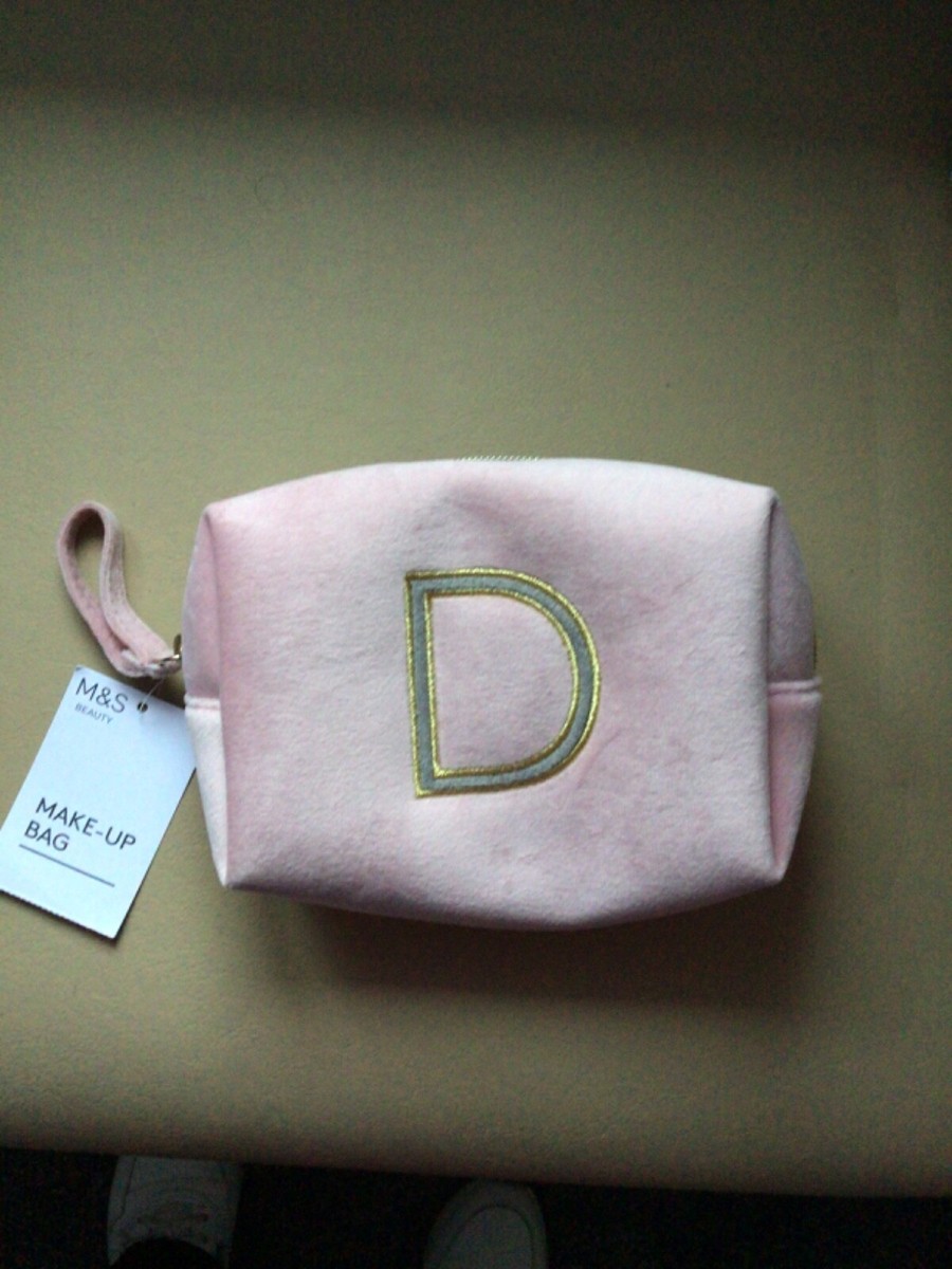 Marks Spencer Pink Soft Velour Make Up Bag, Initial D approx