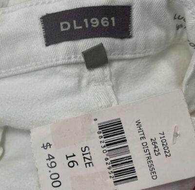 専用ページ　1 $49 DL1961 Kids Girl's White Lucy High Rise Distressed Denim