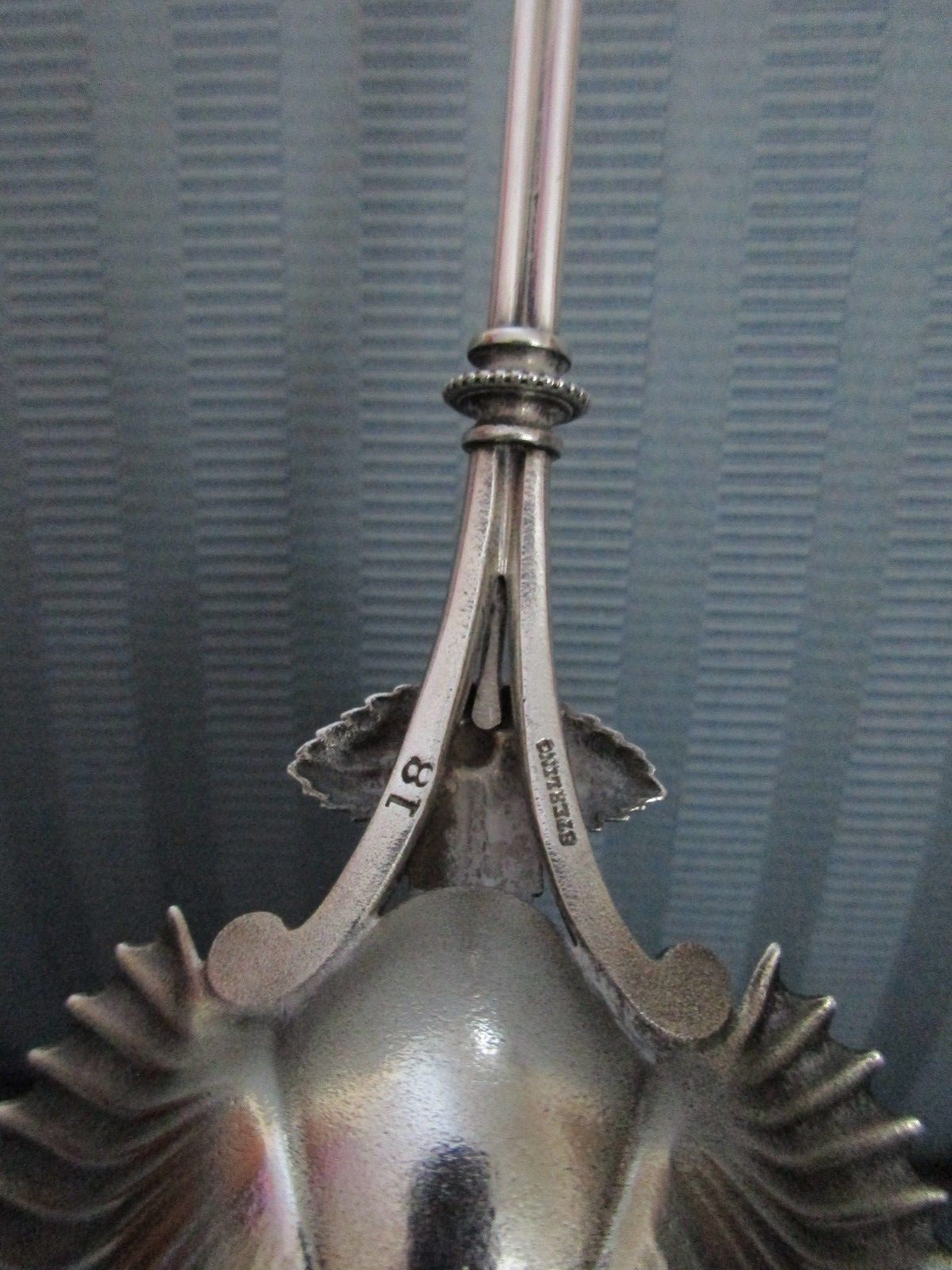 WHITING BIRD's NEST Serving SPOON 1870 STERLING SILVER Baby BIRD 3D 18 FLUTED NM