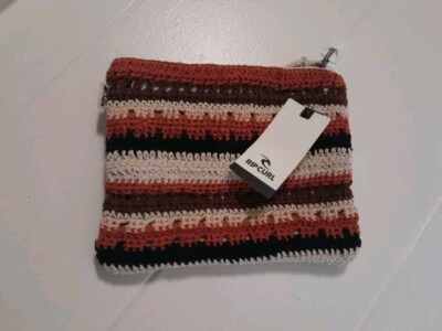 Rip Curl Ellis Handmade Crochet Storage/Makeup/Pencil Bag