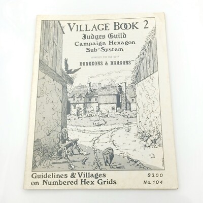 Judges Guild Village Book 2 1st Print 1979 D&D Guidlines & Villages