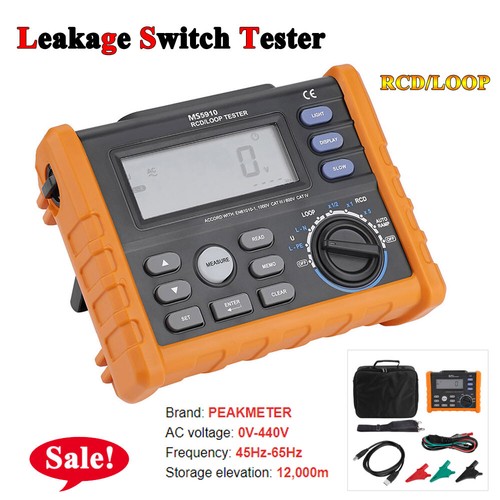 PEAKMETER MS5910 Resistance Meter Auto/Manual Range RCD Loop Resistance Tester - Bild 1 von 6