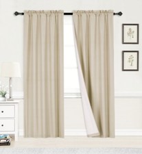 2pc light blocking window curtain panel  microfiber mate blackout solid R64