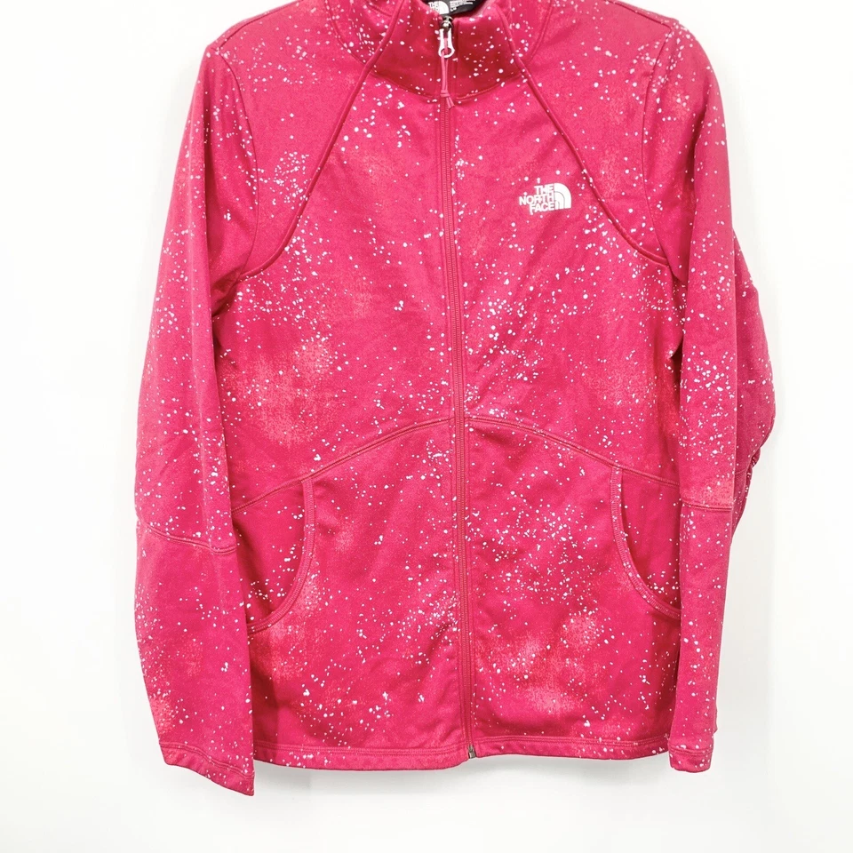 Chaqueta The North Face Mujer Grande Cremallera Frontal Sudadera Abrigo Rosa Blanco Estampado Foto 3 de 4
