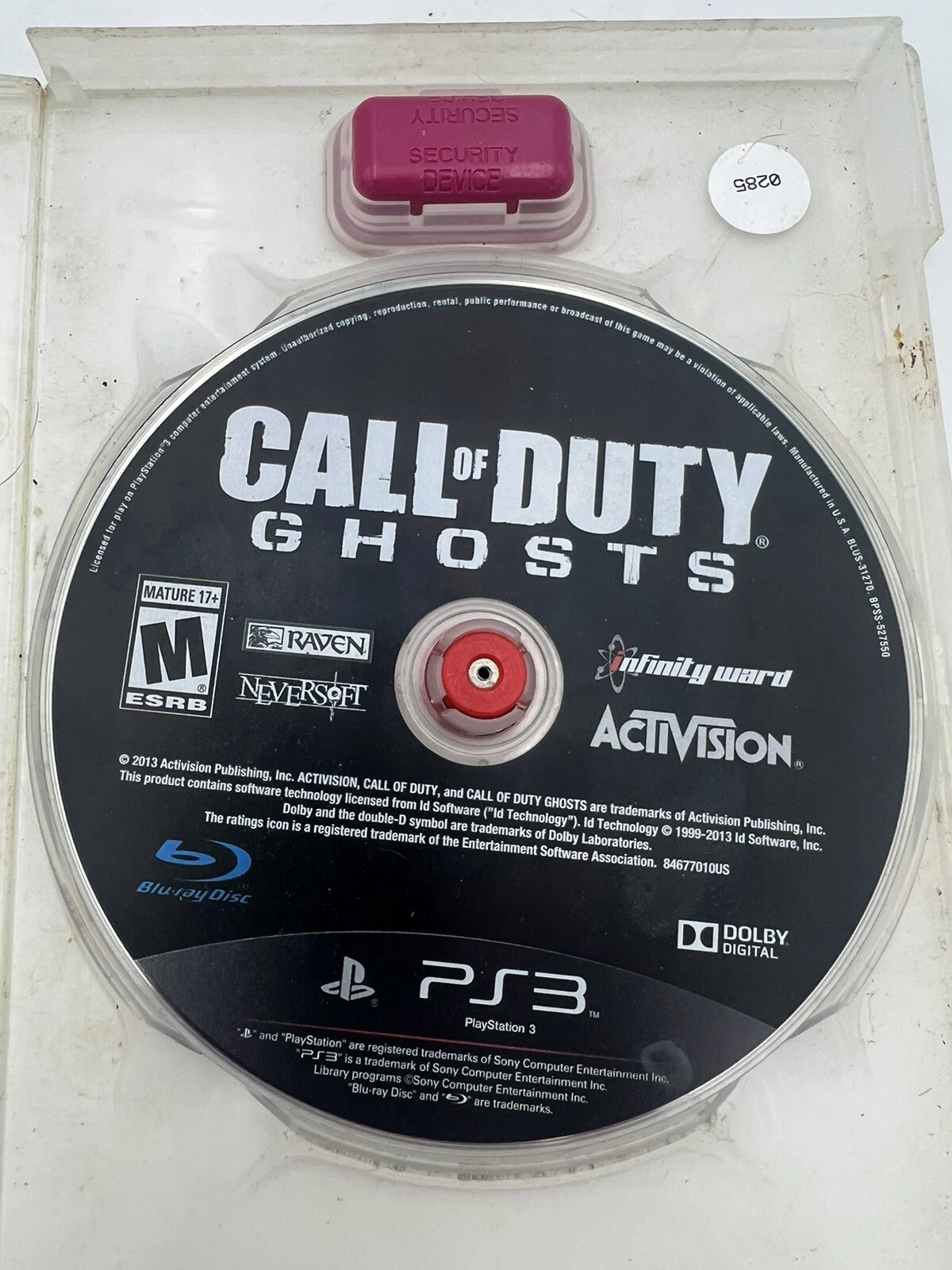Call of Duty Ghosts PS3 Sony PlayStation 3 Disc Only Tested Works