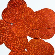 Round Flat Sequin 40mm Dark Orange Hologram Glitter Sparkle Made in USA