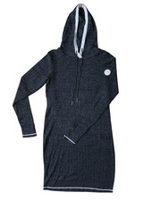 Kangaroos Kleid Strickkleid grau meliert Langarm Kapuze Gr. 38 M