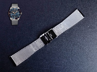 Authentic Breitling Superocean Heritage SS Mesh Bracelet   Model 154A (22mm)