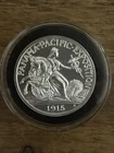 2 Troy oz 1915 Pan-Pac $2.5 Gold Tribute Intaglio Mint .999 Silver Nice Holder