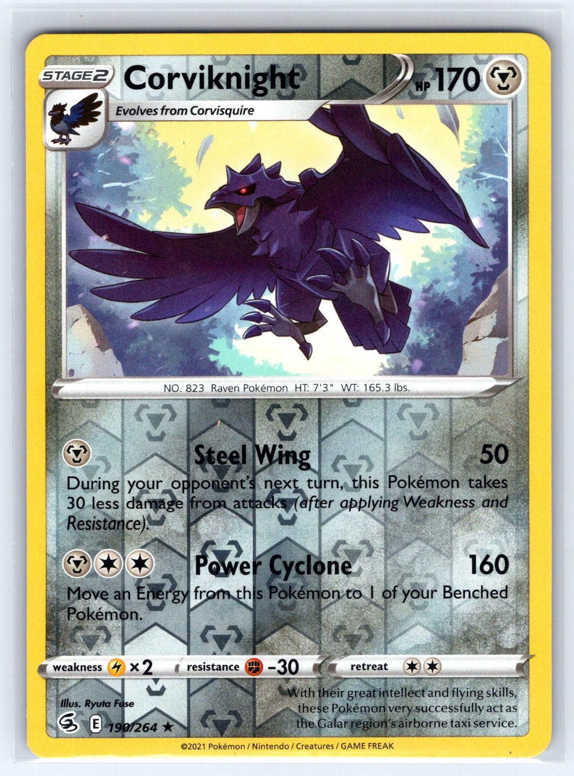 Corviknight: 190/264 - Fusion Strike Pokemon Reverse Holo LP