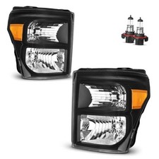 Headlights Assembly for 2011 OE Replacement Black With High Low Beam Bulbs