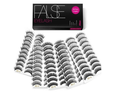 Eliace Eyelashes, (50 Pairs,5 Styles) Luxurious Faux Mink Lashes Natural Look
