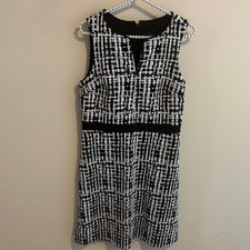 Ann Taylor Black and White Patterned Dress size 6