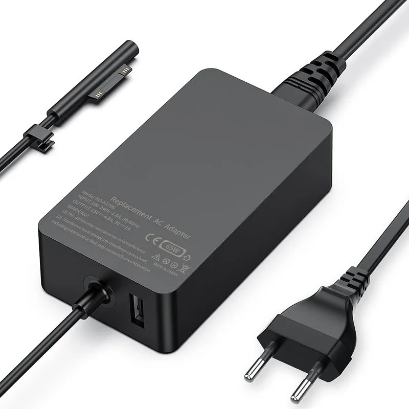 Chargeur 65W 15V 4A alimentation secteur pour PC portable Surface Pro