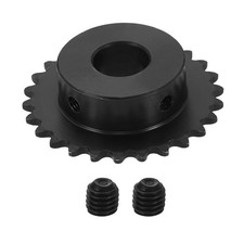 25 Chain Roller Sprocket 15mm Bore, 26 Tooth with Set Screws, Black