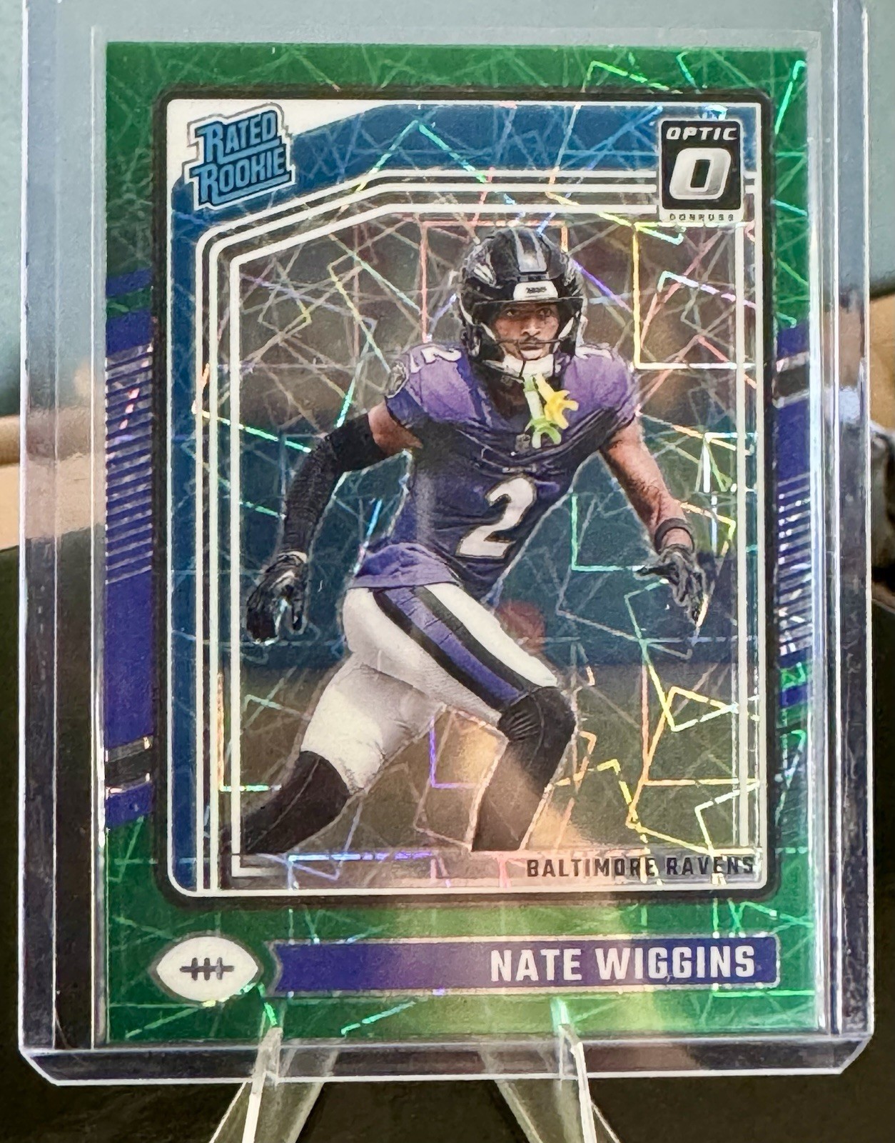 2024 Panini Donruss Optic Rated Rookie Nate Wiggins #281 Green Velocity (RC)