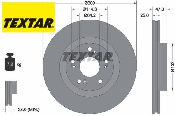 2X Bremsscheibe Textar 92186503 2 Bremsscheiben Vorderachse Vorne FüR Honda-image