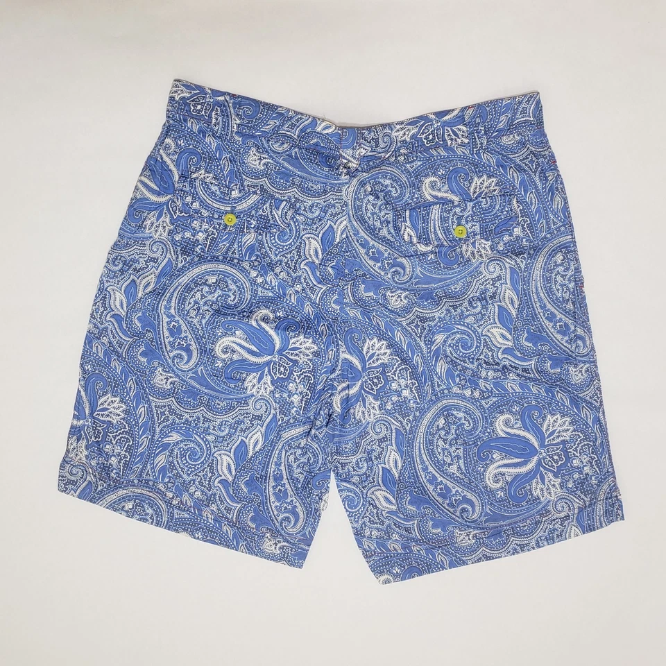 Pantalones cortos de vestir Robert Graham azul estampado cachemir para hombre 36 Foto 2 de 4