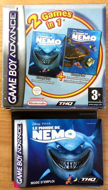 2 Games in 1 - Le Monde de Némo & l'Aventure Continue - BOÎTE VIDE NOTICE GBA FR