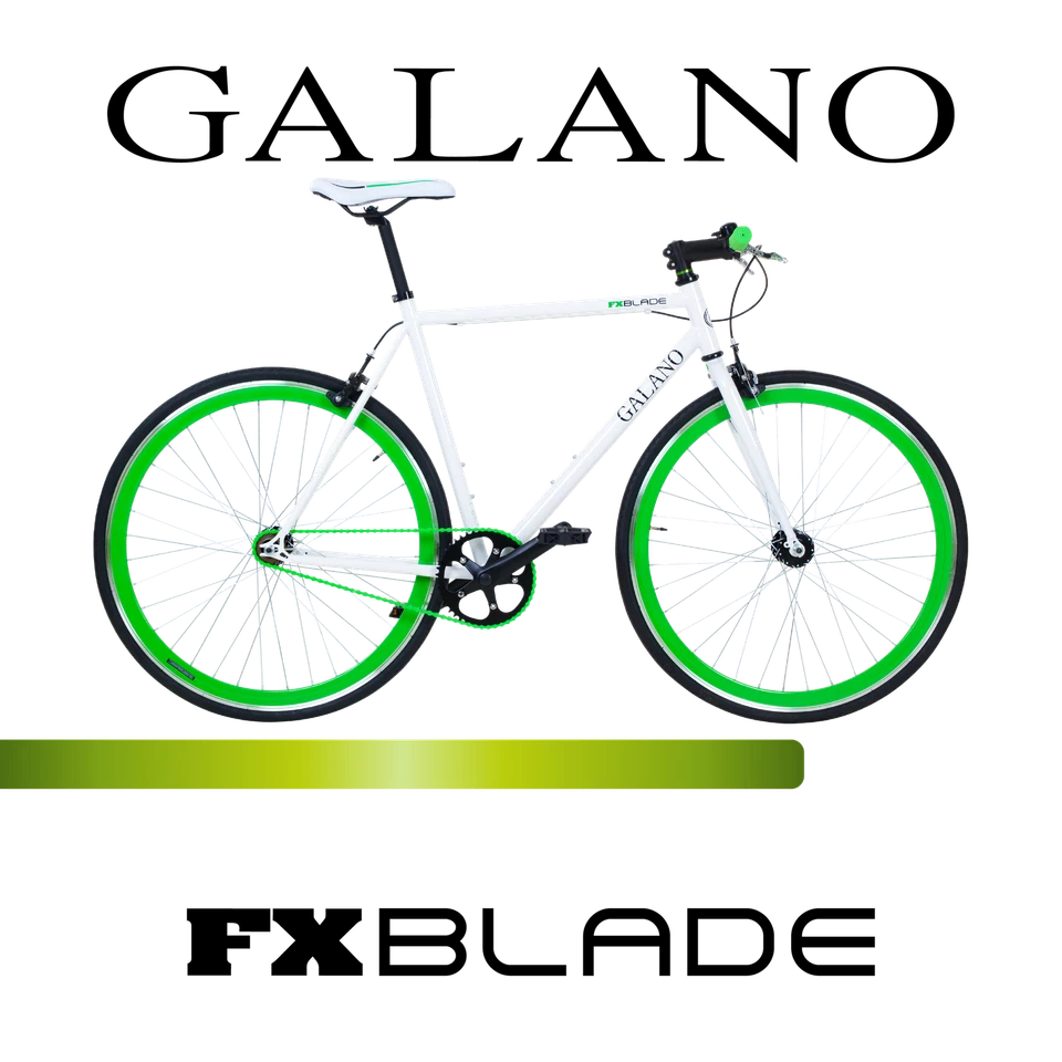 Galano Blade 28" Singlespeed Bike Erwachsene Fahrrad Fixie weiß/grün 53cm - Bild 2 von 4