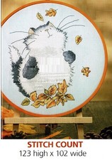 AUTUMN CAT  CROSS STITCH  PATTERN  ONLY    EQ...
