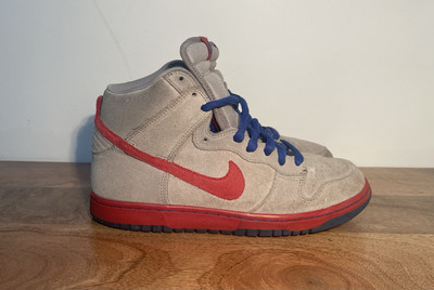 Nike Dunk High Pro Sb Medium Grey Varsity Red Old Blue 305050-063 Size 8 limited