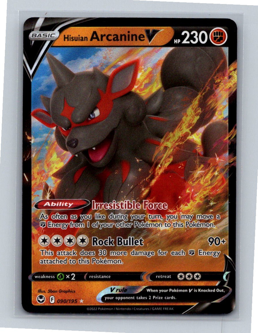 Hisuian Arcanine V Ultra Rare SWSH12: Silver Tempest 090/195 NM