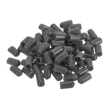 100pcs Rubber End Caps 8mm ID Vinyl Cap Cover Screw Protectors Dark Grey