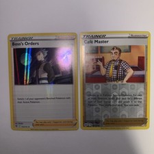 Pokemon Boss Orders & Cafe Master Brilliant Stars Reverse Holo Cards Lot Mint!