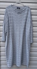 Vestido Suéter Eskandar Gris Raglán Cachemira Seda Cesta Tejido Caftán O/S