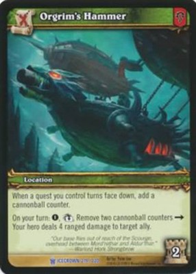 Moderate Play WoW TCG Orgrim's Hammer Icecrown World of Warcraft