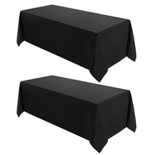 2 Pack 90 132inch Rectangle Tablecloth Polyester Table Cloth  Stain Resistant ...