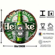 Tin Metal Sign Beer Bottle Wall Hanging Multipurpose Art for Kitchen 8x8