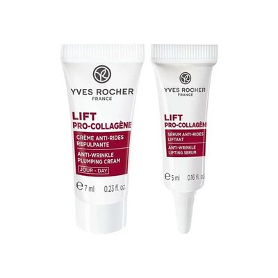 Yves Rocher Lift Pro-Collagene Anti-Falten Straffende Tagescreme Serum Set Reise