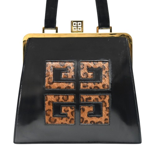 Givenchy Leopard Pattern Leather Clutch Handbag Used From Japan