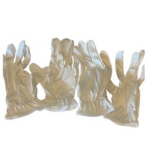 White Formal Wrist Length Stretch Gloves Elastic Gathered Cuff 2 Pairs