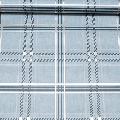 Blau Tartan Karo Tapete Grautöne Metallic Glanz Glatt Funktion Wand Büro