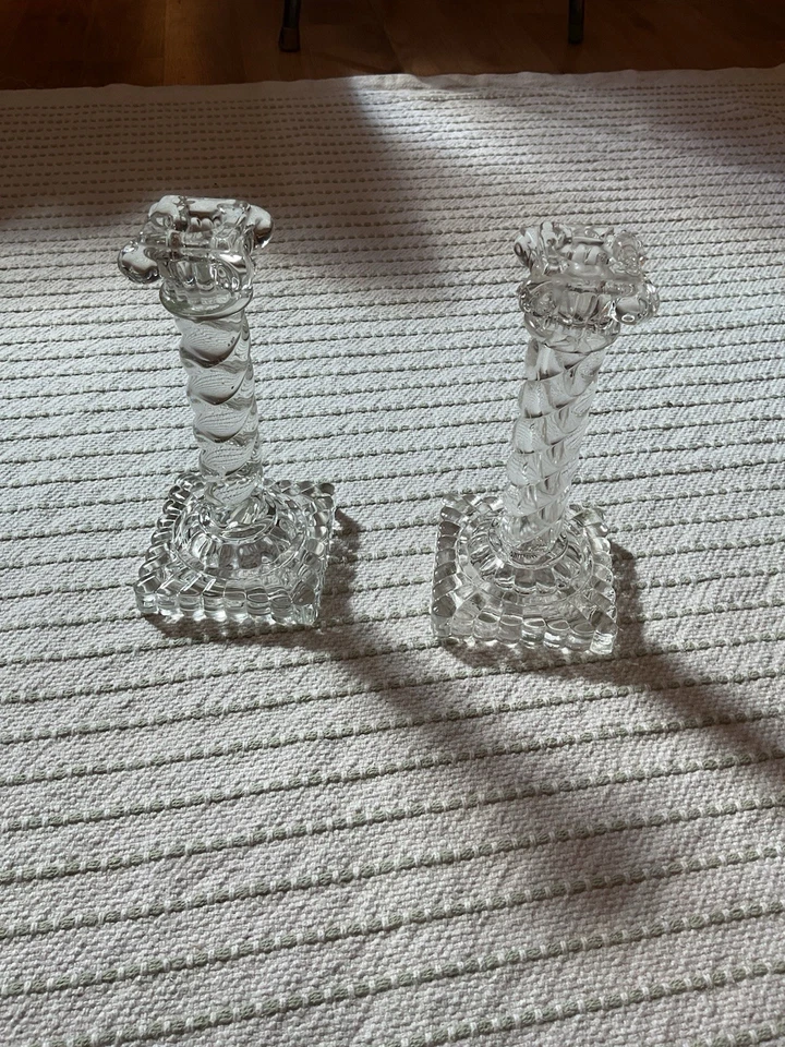 Juego de 2 candelabros de cristal de baccarat / Crystal Candle Holders Early 1900s - Imagen 3 de 4