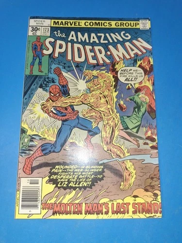 Amazing Spider-Man #173 VF Front/VG Back - High Gloss - Molten Man - Ross Andru