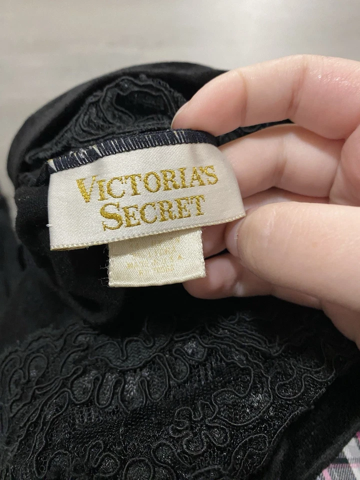 Body de Terciopelo Victoria’s Secret Etiqueta Dorada Vintage Años 90 Encaje Bruja Gótica S-L  Foto 3 de 4