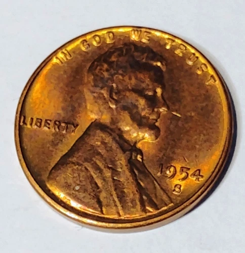 1954 S Lincoln Cent, Penny, Au