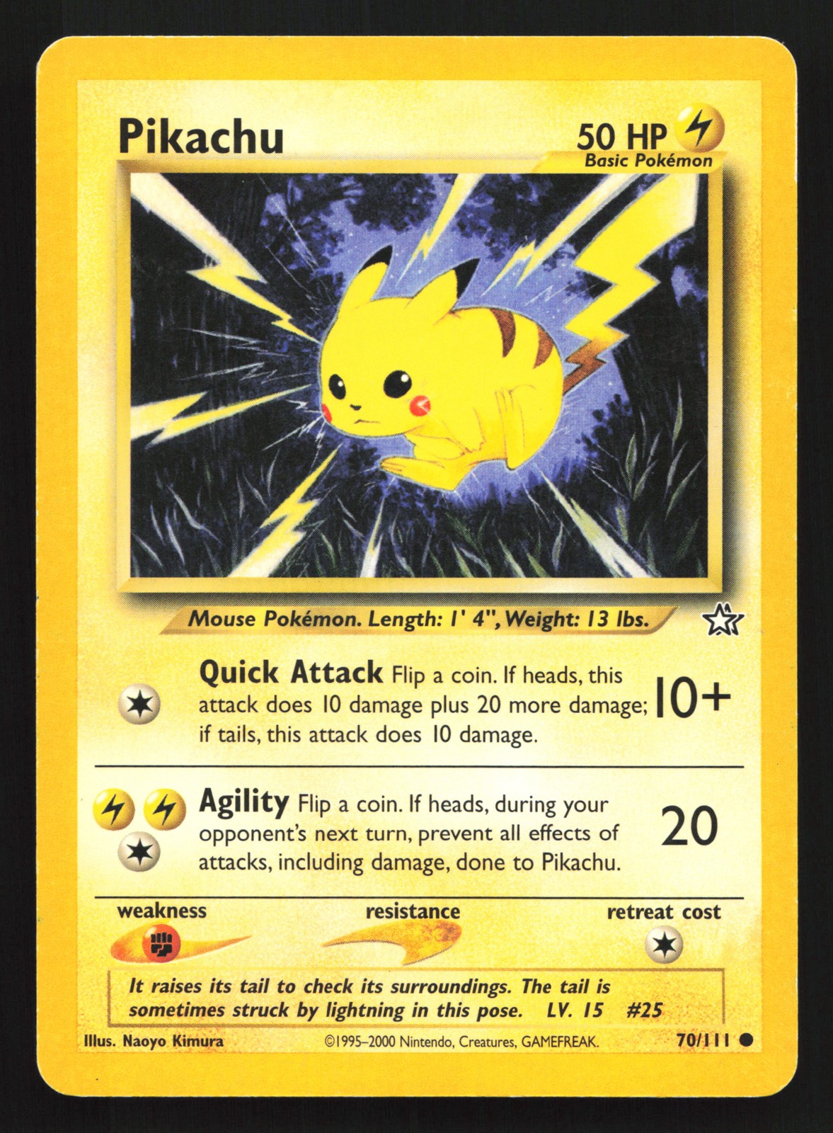 Pikachu 70/111 Neo Genesis Common Pokemon Card