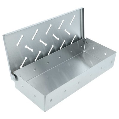 Räucherbox für Weber Q 2000 200 Gasgrill Edelstahl flaches Design 22,8x9,7x4,4cm