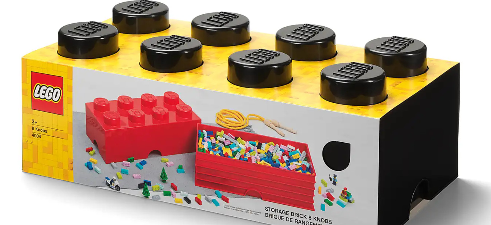 Lego Storage Brick 8 Knobs - Black, New - Image 2