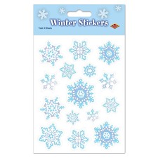 Beistle Snowflake Stickers - Christmas/Winter Party Supply Decoration