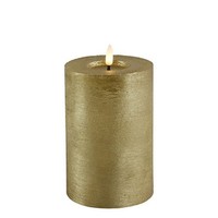 Led-Stumpenkerze Gold Ø 10 × 17,5 Cm – Echtwachs & Timer Countryfield