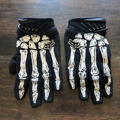 Fox Skeleton Gloves 3M Reflective Rare Size Medium M Excellent Condition