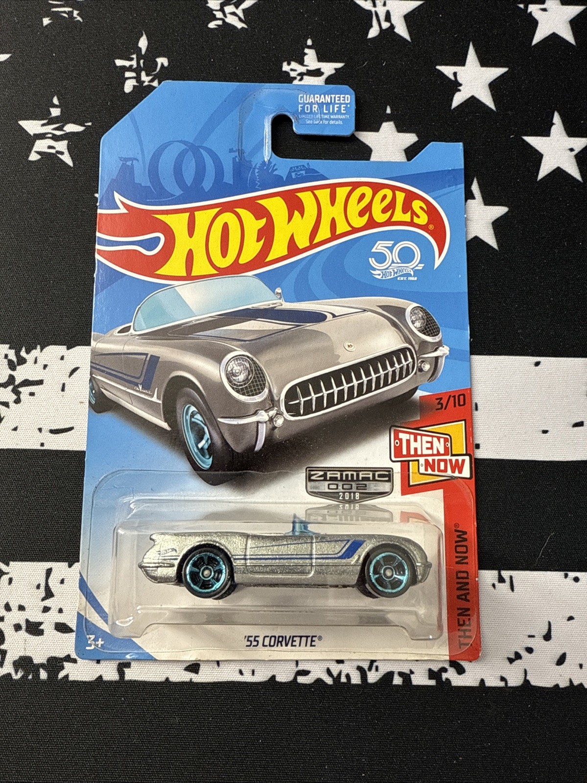2018 HOT WHEELS ZAMAC ’55 CORVETTE THEN AND NOW 3/10
